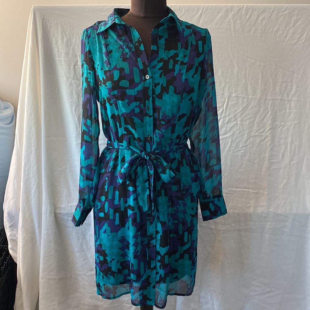 📍The Limited Long Sleeved Button Up Chiffon Dress